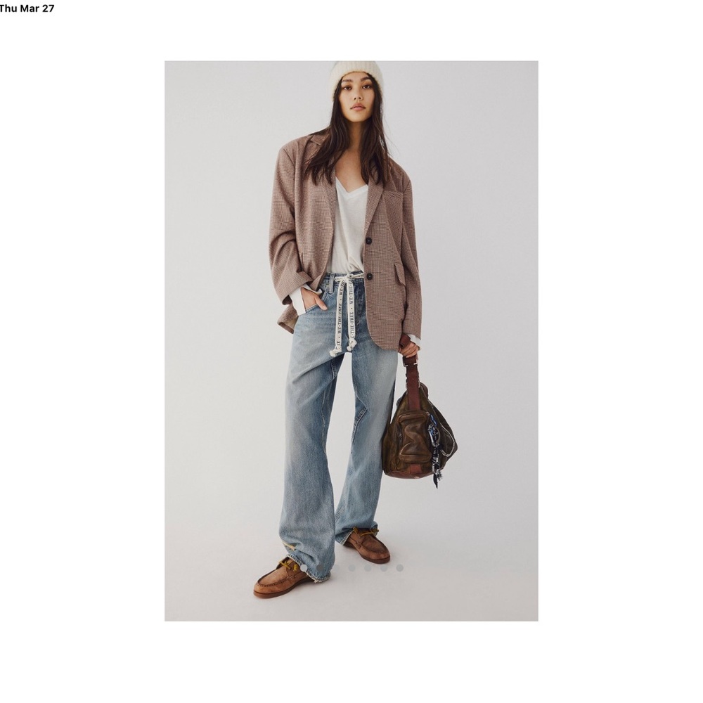Free People Light Blue Wide Leg Jeans